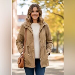 Gorpcore Utility Jacket Miss London Sahara Military Parka Hooded Cargo M/L